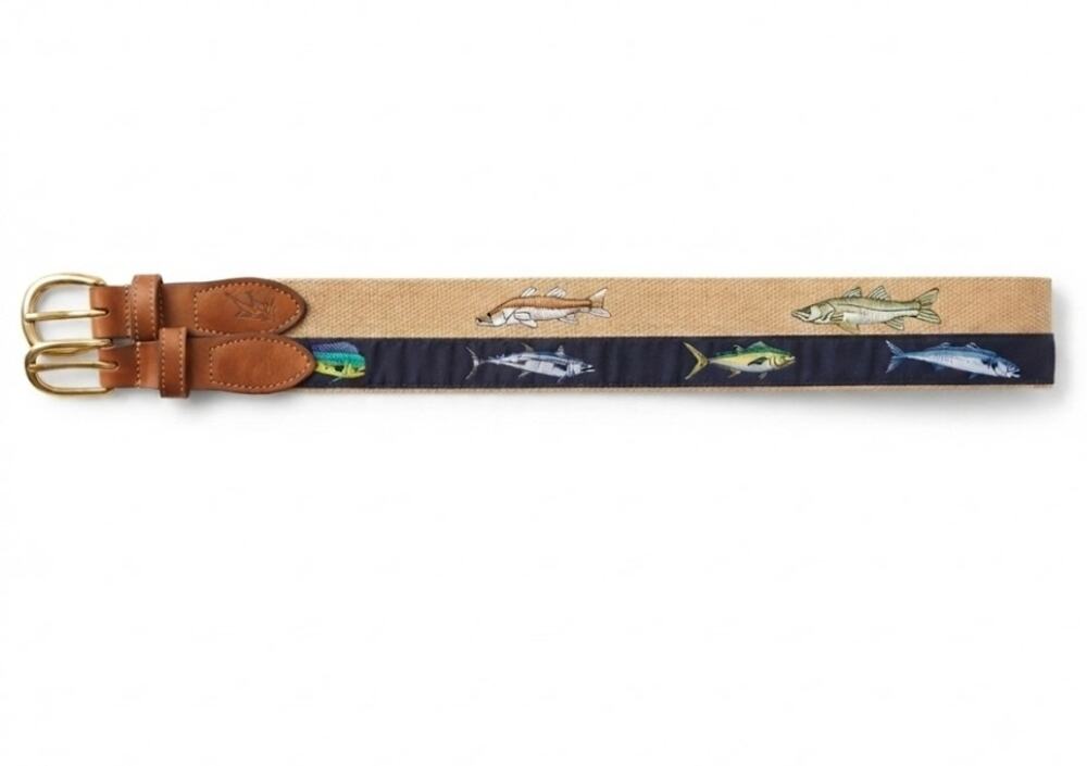 Mens Woven Fish Belts Made In USA 30"